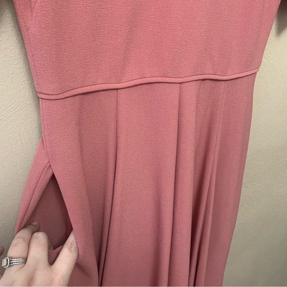 Gal Meets Glam Collection Edith City Crepe Fit & Flare Midi Dress Pink Size 00 - Picture 10 of 13
